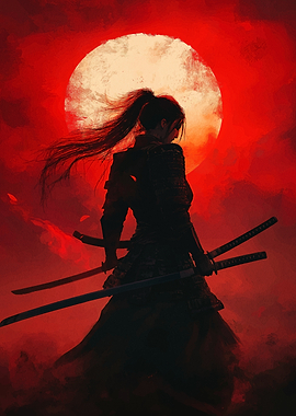 Samurai Woman Silhouette