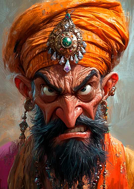 Angry Indian Man Portrait