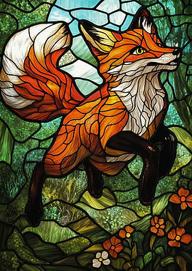 Stained Glass Fox