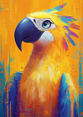 Yellow Parrot Painting