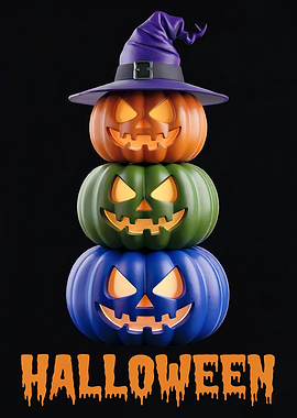 Stacked Jack-o'-Lanterns