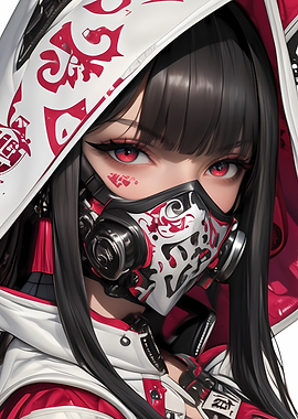 Anime Girl with Gas Mask