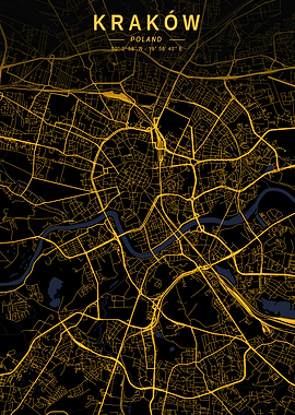 Krakow Golden City Map