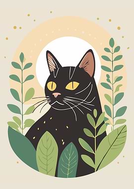 Black Cat in Foliage