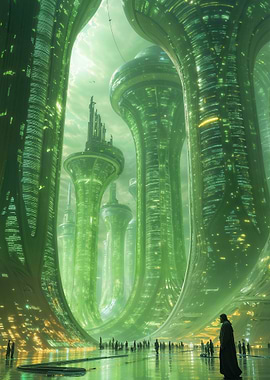 Xeno-Emeraldix Futuristic Cityscape