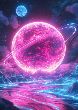 Neon Planet Landscape