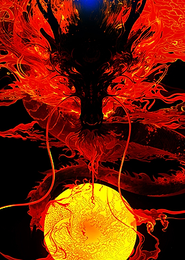 Fiery Dragon Art