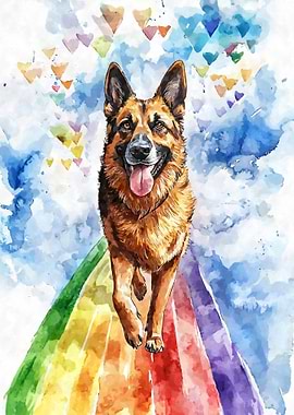 German Shepherd Rainbow Bridge