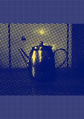 Blue and Yellow Halftone