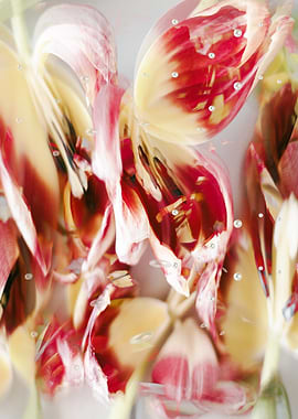 Red and White Tulip Petals