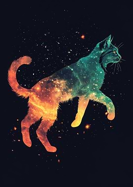 Cosmic Cat Silhouette