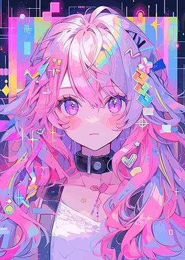 Anime Girl with Pink Hair