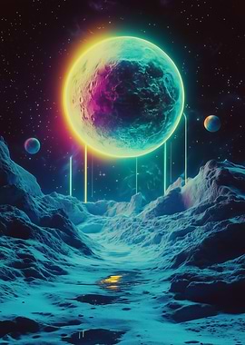 Neon Moon Landscape