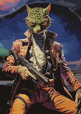 Alien Cat Space Cowboy