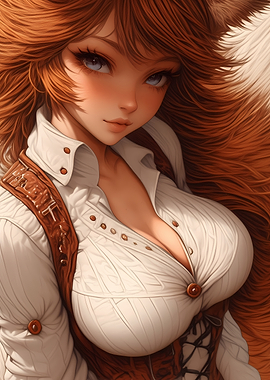 Anime Girl with Red Hair