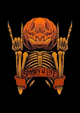 Spooky 4 Life Pumpkin Skeleton