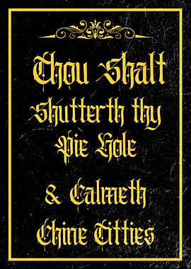 Thou Shalt Shutter Thy Pie Hole