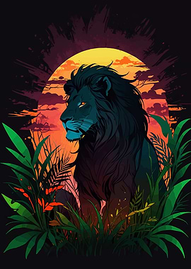 Black Lion Sunset