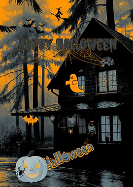 Halloween House Illustration