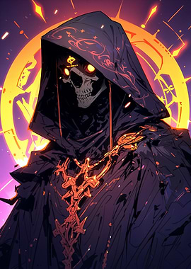 Skeletal Figure in Hood