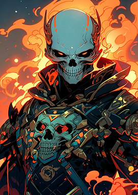Skull Warrior in Flames