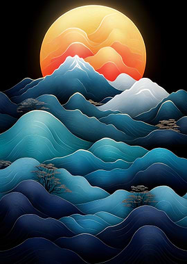 Japanese Mountain Sunset