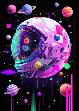 Astronaut Helmet in Space