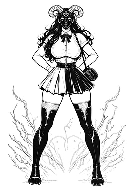 Demonic Babe - Gothic Succubus Schoolgirl (B)