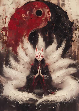 Kitsune with Yin Yang