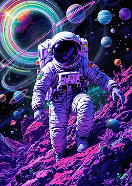 Astronaut in Cosmic Landscape
