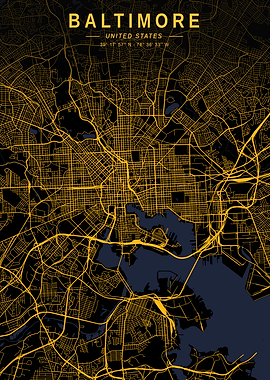 Baltimore golden City Map