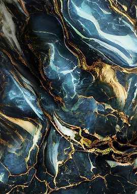 Luxurious blue marble flow