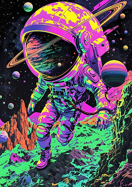 Abstract Astronaut in Space