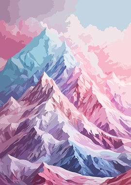 Pastel Mountain Range