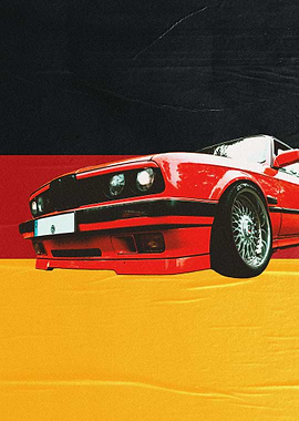 Red BMW on German Flag
