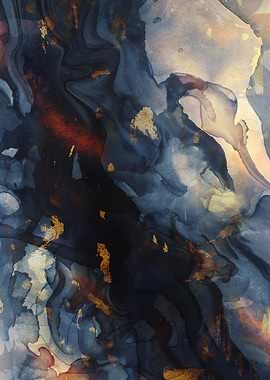 Golden Midnight Abstraction