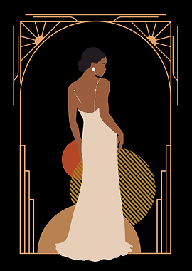 Art Deco Woman in Dress