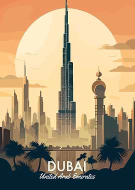 Dubai Skyline Poster
