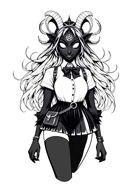 Demonic Babe - Gothic Succubus Schoolgirl (A)