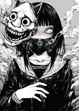Anime Girl with Mask