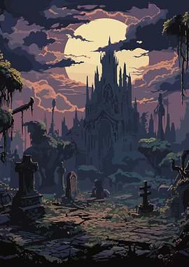 Gothic Cemetery Landscape