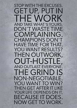 Stop With The Excuses - Motivational