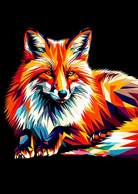 Colorful Fox Illustration wpap