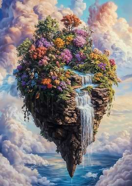 Floating Island Waterfall