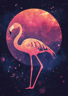 Pink Flamingo in Space