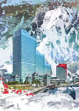 Cityscape with Mountain