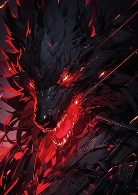 Fiery Wolf Creature