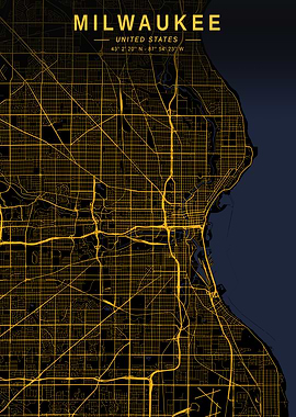 Milwaukee Golden City Map