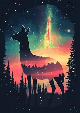 Llama Galaxy Art