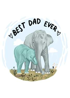 Best Dad Ever Elephant Art